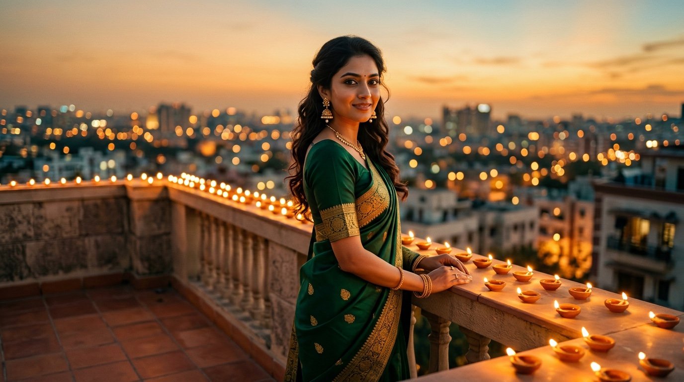 Diwali Saree Look AI Photo Prompts for Girls