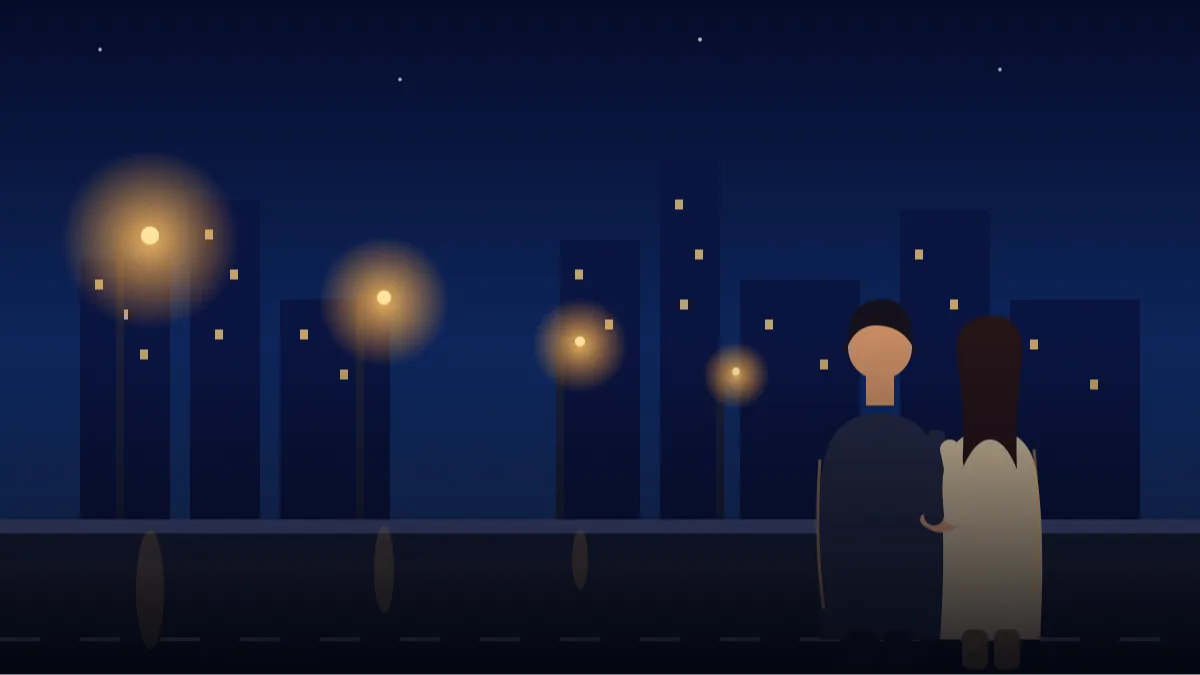 Gemini Night City Lights Couple Prompts